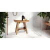 EcoDecors® Serenity® 18" Teak Wood Shower Bench with Shelf in EarthyTeak Finish - 2 of 4