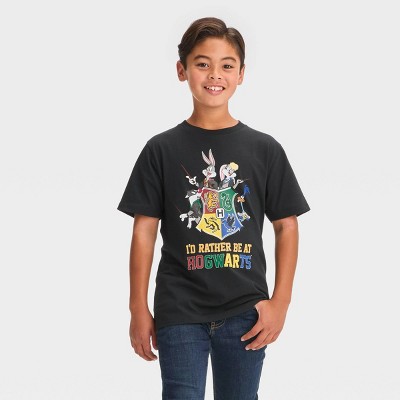 Boys' Warner Bros. 100th Anniversary Harry Potter Short Sleeve Graphic  T-Shirt - Black XS