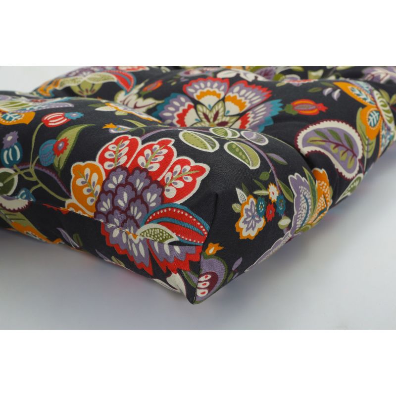Outdoor/Indoor Blown Bench Cushion Telfair Midnight Black - Pillow Perfect, 3 of 7