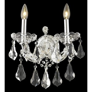 Elegant Lighting 2801W2C/RC Maria Theresa 16" 2-Light Wall Sconce, Chrome Finish with Clear Royal Cut Crystal - 1 of 2