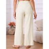 INSPIRE CHIC Women's Linen Casual High Waist Straight Wide Leg Button Palazzo Pants - 4 of 4