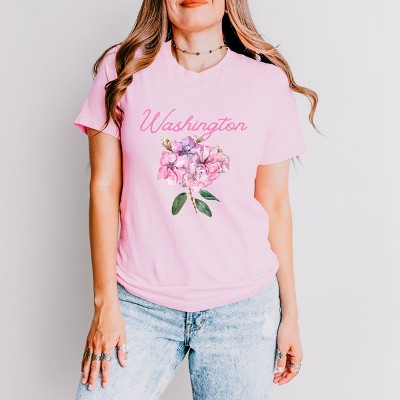 Simply Sage Market Washington Flower Colorful Short Sleeve Tee
