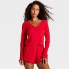 Women's Waffle Long Sleeve Top and Shorts Pajama Set - Wild Fable™ - 3 of 3