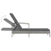 vidaXL Sun Lounger with Armrests Poly Rattan Gray - 4 of 4