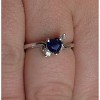 Pompeii3 1/3ct Blue Heart Sapphire Diamond Ring 14K White Gold - 2 of 4