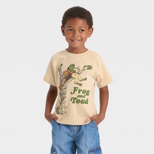 Toddler Boys' Frog and Toad Short Sleeve Graphic T-Shirt - Beige - 1 of 4
