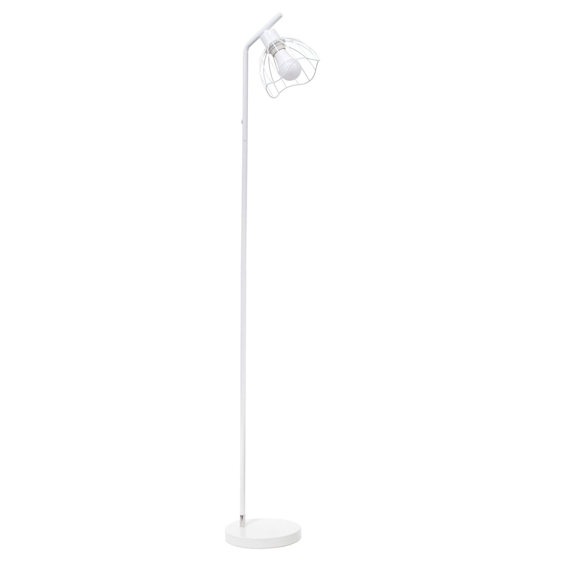 Simple Designs Sleek Essentials Industrial Floor Lamp White