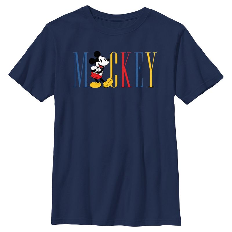 Boy's Mickey & Friends Primary Colors Name T-Shirt, 1 of 5