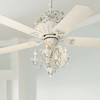 52" Casa Vieja Vintage Chic Ceiling Fan with Light LED Dimmable Crystal Chandelier Rubbed White Living Room Kitchen Bedroom - 2 of 4