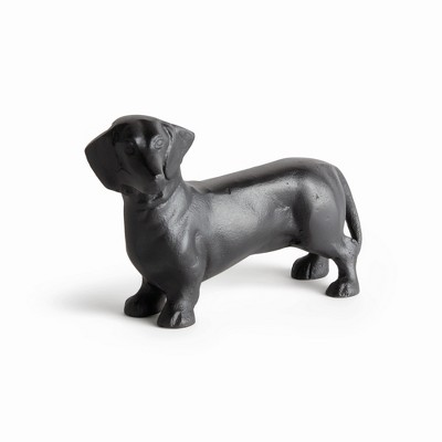 Plum & Post Loki Dog Sculpture - Black Cast Aluminum Decorative Art