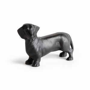 Plum & Post Loki Dog Sculpture - Black Cast Aluminum Decorative Art - 1 of 4