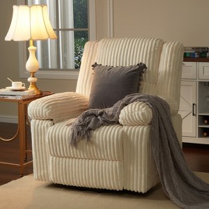 Corduroy Recliner Chair, Manual Recliner Sofa with Handle, Pillow Top Arms, Thick Padding - 1 of 4