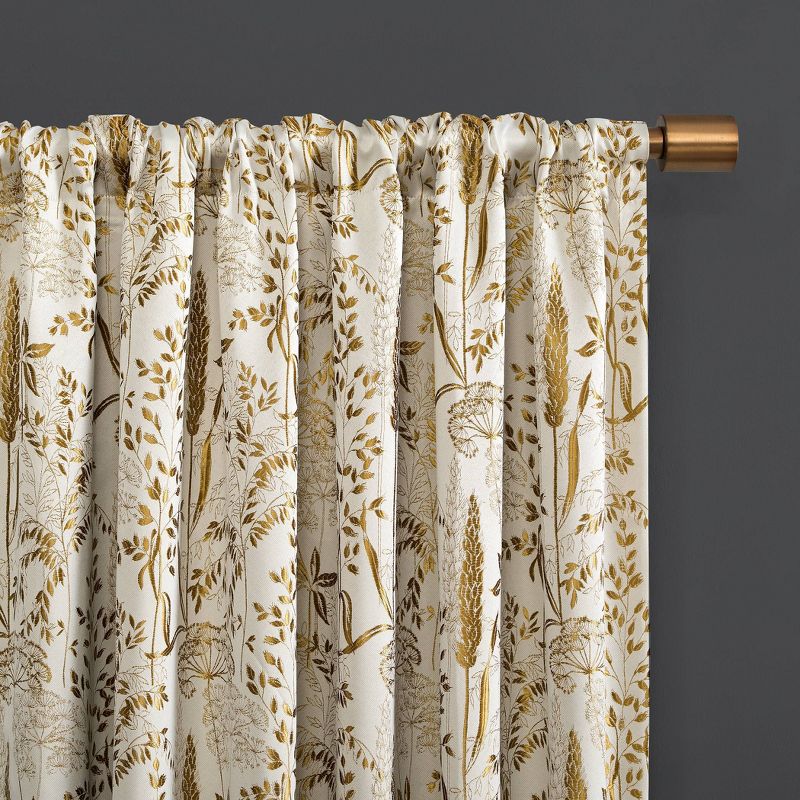 Aubry Shimmering Floral Blackout Back Tab Curtain Panel - Scott Living, 6 of 12