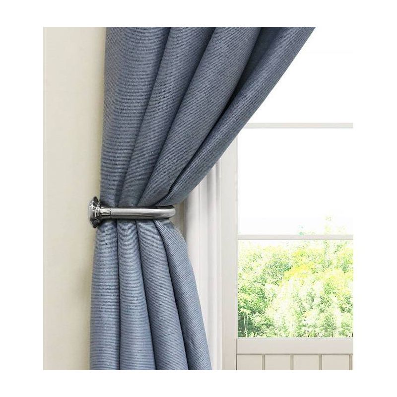 Lumi Home Furnishings 4pk 5/8&#34; Window Curtain Holdbacks - Brushed Nickel, 3 of 5