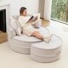 Runesay Modern Oversized Round Lazy Lounge Sofa with 5 Pillows and Ottoman - 3 of 4