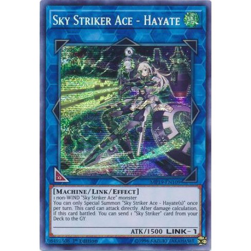 Hayate Prismatic Secret Rare 1st Edition Mint YuGiO MP19-EN109 Sky Striker Ace