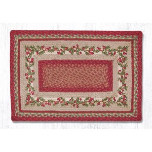 Earth Rugs Hand-Braided Jute Tread with Cranberries Design, 20"x30"Oblong - 1 of 3