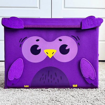QUOKKA Fabric Toy Storage Box for Kids - Owl | XL | XXL - Foldable Toy Storage Bin