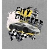 City Drifter Race Car With Flag And Clock Tower Adult Crew Neck Short Sleeve Tee - 2 of 2