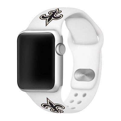 NFL New Orleans Saints Apple Watch Compatible Silicone Band 38mm - White