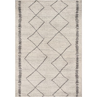 Moroccan HYPE Cream/Gray Geometric Braided 4'x6' Area Rug