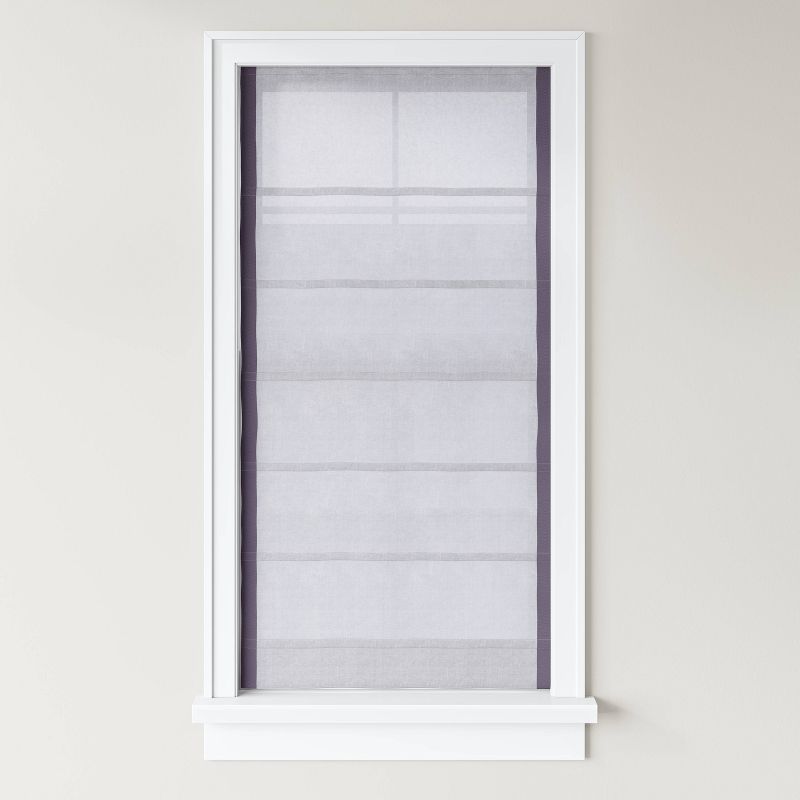 1pc Light Filtering Cordless Linen Blend Roman Window Shade Gray - Threshold™, 3 of 4