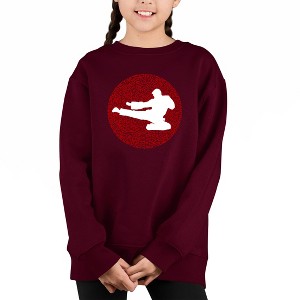 LA Pop Art Types Of Martial Arts - Girl's Word Art Crewneck Sweatshirt - 1 of 3