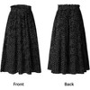 Women's Polka Dot Maxi Skirt - High Waist Pleated Midi Swing Skirt with Pockets for Beach & Cruise Black - 3 of 4