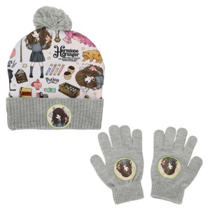 Harry Potter Chibi Hermione Granger Youth Fleece Beanie and Gloves Set - 1 of 4