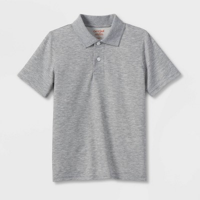Kids' Short Sleeve Performance Uniform Polo Shirt - Cat & Jack™ Gray