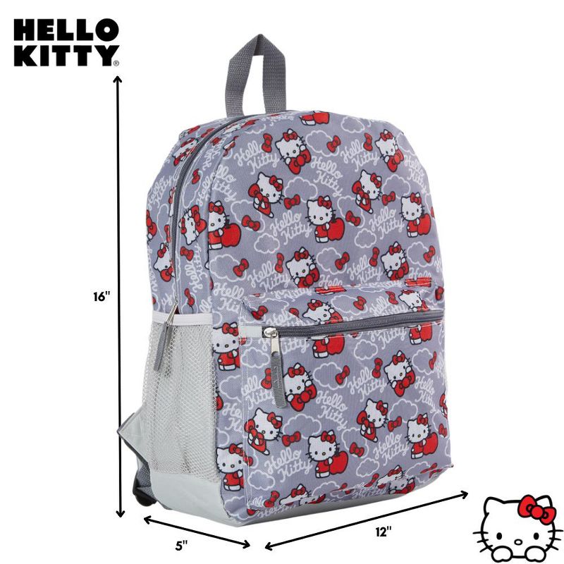 Hello Kitty Backpack for Girls, 16 inch, Red and Grey, 2 of 9
