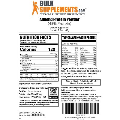 BulkSupplements Almond Protein Powder