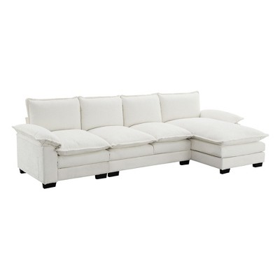 NicBex Modern L Shape Modular Sofa Chenille Sectional Couch with Double Seat Cushions for Living Room