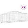 vidaXL Galvanized Iron Arched Gabion Basket, Decorative and Sound-Insulating Garden Barrier with Durable Construction and Wide Application, Silver - 2 of 4