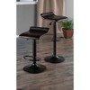 Winsome Set of 2 Paris Airlift Adjustable Swivel Stool with Faux Leather Seat and Black Metal Base Espresso/Black: Kitchen Island Chairs - 3 of 4