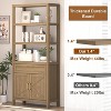 Homhougo 71" Bookcase, 6 Tier Bookshelf with Doors, 1 Drawer and Adjustable Shelves, Storage Cabinet Bookcase Floor Standing Bookshelves, Walnut - 4 of 4
