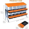 Chicken Nesting Boxes,Metal Chicken Laying Box with with Removable Trays and Roll Out Egg Collection for Chicken Coop,with Metal Bracket - 4 of 4