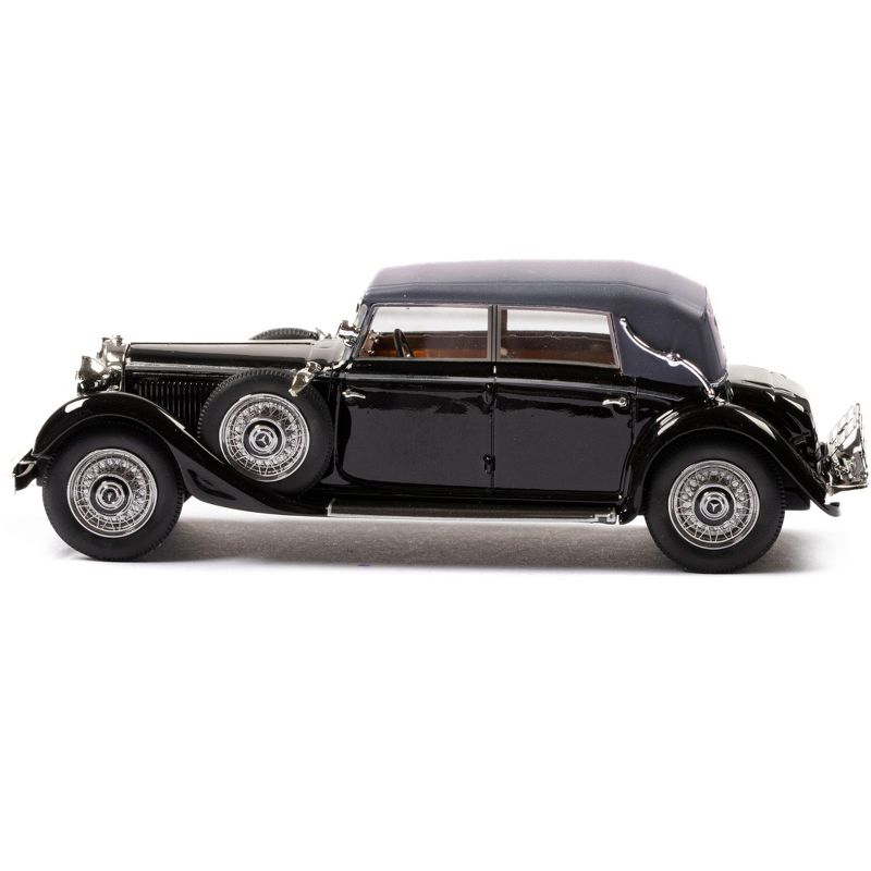 1933-37 Mercedes-Benz 290 W18 Lang Cabriolet D (Top Up) Black with Gray Top Limited Ed to 250 pcs 1/43 Model Car by Esval Models, 2 of 6