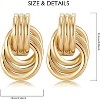 Gold-Plated Chunky Earring Set - Knot, Link & Circle Geometric Drop Dangle and Studs for Women - 2 of 4