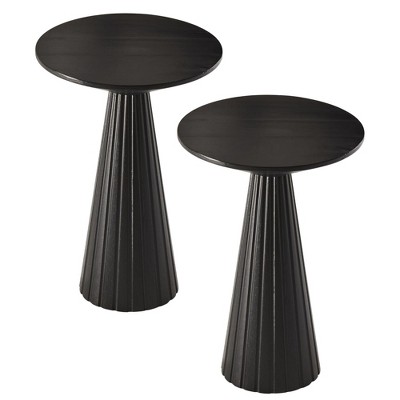 COZAYH Pedestal Small Round Martini Table for Living Rooms or Bedrooms, Set of 2