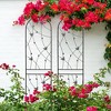 Gulches 4 Pack Metal Garden Trellis 86.7" x 19.7" Rustproof Trellis for Climbing Plants Outdoor Flower Support Butterfly Deco Black - 2 of 4