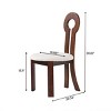 Vintage Rubber Solid Wood Dining Chairs Set Of 2,Cashmere Fabric Upholstered Dining Chair,Wooden Armless Kitchen Dining Chair-Coolbibila - 4 of 4