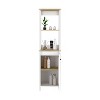 Okak 60 Inch Tall Bathroom Storage Cabinet, Slim Storage Cabinet with 2 Open Shelves for Living Room, Home - 4 of 4