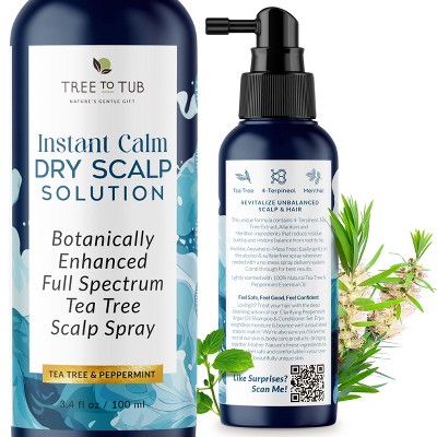 Tree To Tub Dry Scalp Spray - Intensive Scalp Moisturizer for Men & Women, Tea Tree Leave in Moisturizer for Dry Scalp, Flaky Buildup & Excess Oil