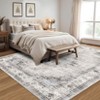 5 x 7 Machine Washable Area Rug with Non-Slip Backing Medallion Accent Foldable Distressed Low Pile Throw Rug Stain-Resistant Floor Cover for Bedroom - 3 of 4