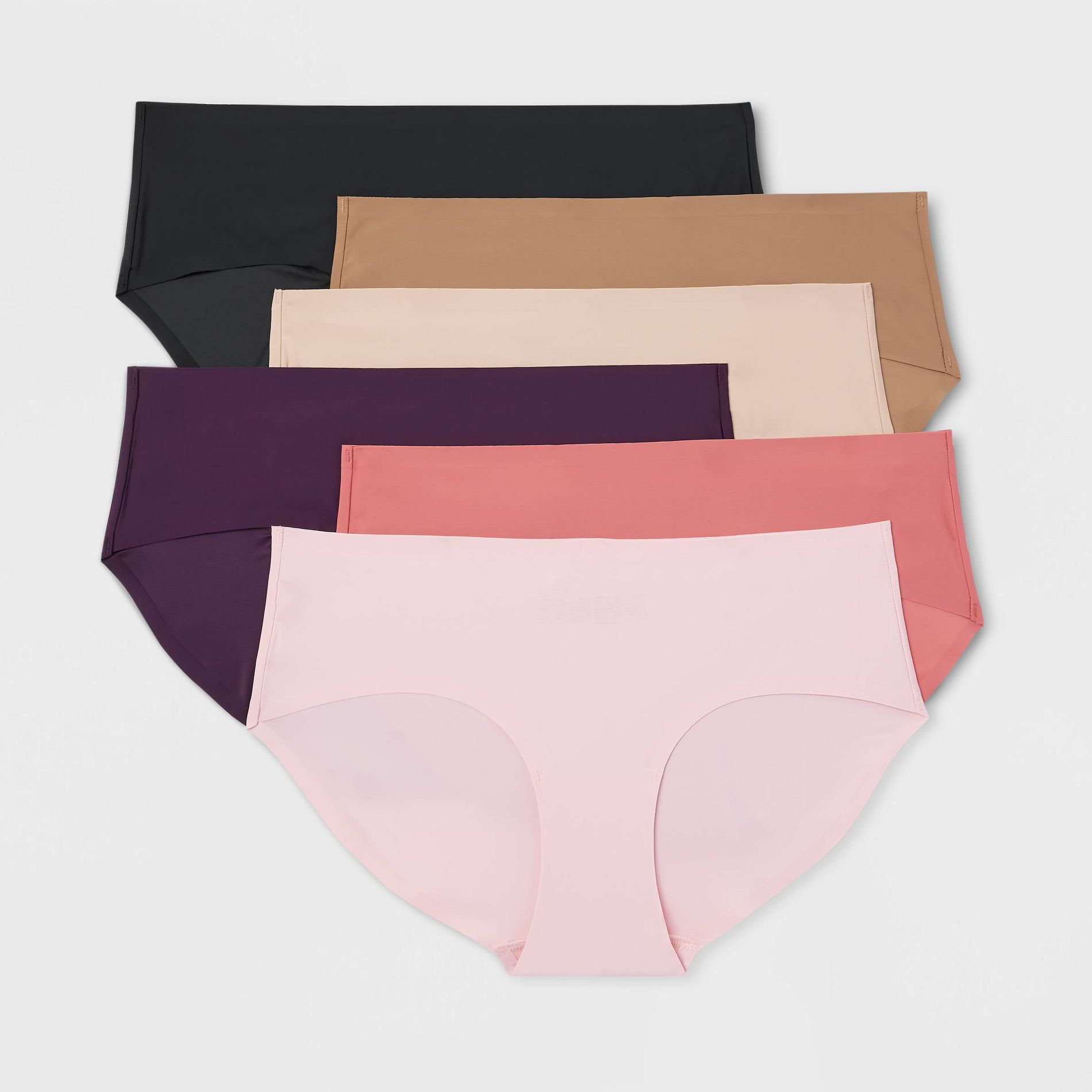 Women's 6pk Bonded Microfiber Hipster Underwear - Auden™ Assorted Color L: Lightweight, Mid Rise, Cotton Gusset, Pull-On