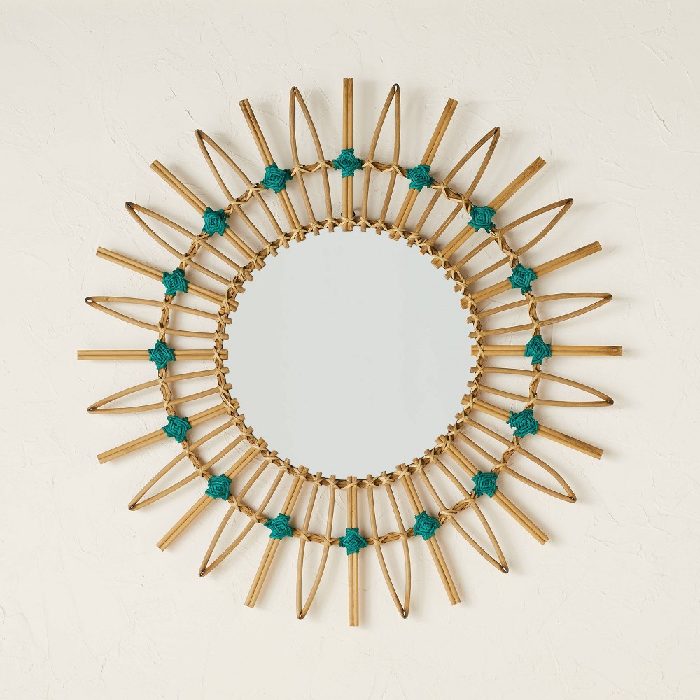 30" Dia Rattan Mirror with Cotton Cord - Opalhouse designed with Jungalow