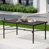 Captiva Designs 7pc Patio Dining Set with Geometric Pattern Rectangle Table & Sling Chairs with Wood-look Armrest - 4 of 4