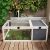 LAOTIES 39" Wooden Tortoise House,Indoor And Outdoor Turtle Habitat With Heat Lamp Holder, Acrylic Windows And Waterproof Trays - 3 of 4