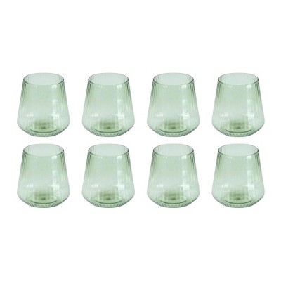 Posh Setting 12 oz Mint Green Plastic Disposable stemless Wine goblet - 8 Pack